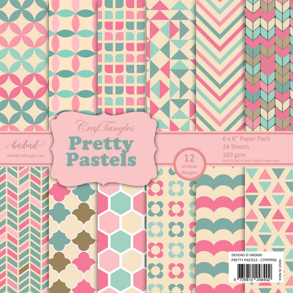 Craftangles Scrapbook Paper Pack Pretty Pastels 6x6 Ctpppp06